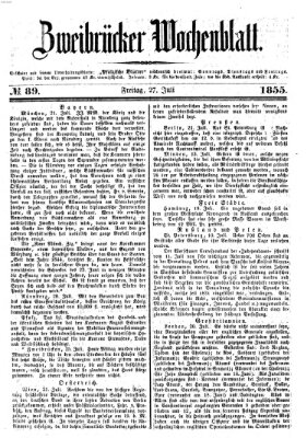 Zweibrücker Wochenblatt Freitag 27. Juli 1855