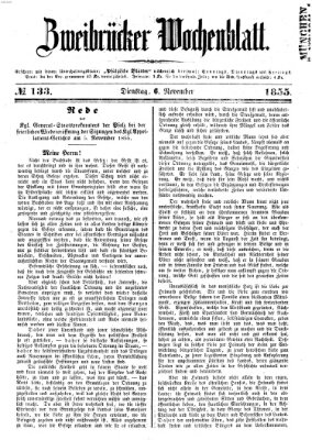 Zweibrücker Wochenblatt Dienstag 6. November 1855