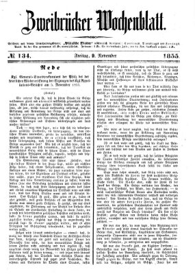 Zweibrücker Wochenblatt Freitag 9. November 1855