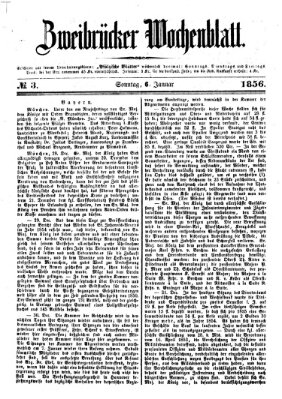 Zweibrücker Wochenblatt Sonntag 6. Januar 1856