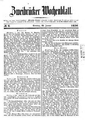 Zweibrücker Wochenblatt Sonntag 13. Januar 1856