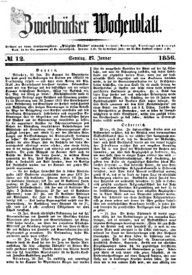 Zweibrücker Wochenblatt Sonntag 27. Januar 1856