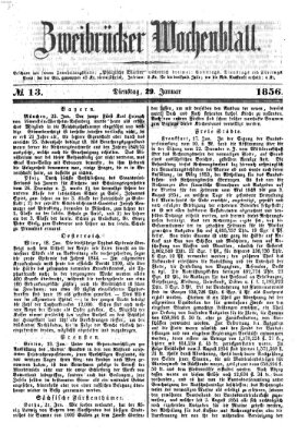 Zweibrücker Wochenblatt Dienstag 29. Januar 1856