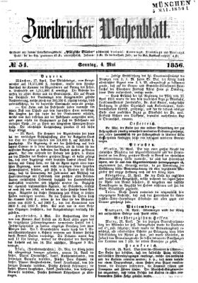 Zweibrücker Wochenblatt Sonntag 4. Mai 1856