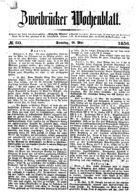 Zweibrücker Wochenblatt Sonntag 18. Mai 1856