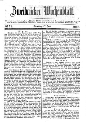 Zweibrücker Wochenblatt Dienstag 17. Juni 1856