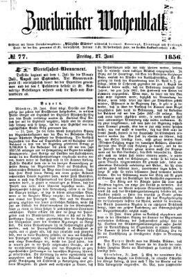 Zweibrücker Wochenblatt Freitag 27. Juni 1856