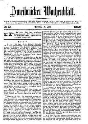 Zweibrücker Wochenblatt Sonntag 6. Juli 1856