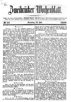 Zweibrücker Wochenblatt Dienstag 15. Juli 1856