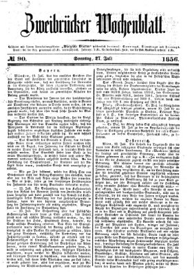 Zweibrücker Wochenblatt Sonntag 27. Juli 1856