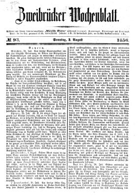 Zweibrücker Wochenblatt Sonntag 3. August 1856