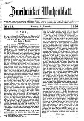 Zweibrücker Wochenblatt Sonntag 9. November 1856