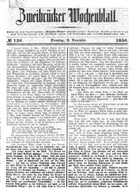 Zweibrücker Wochenblatt Dienstag 11. November 1856