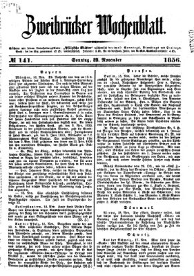 Zweibrücker Wochenblatt Sonntag 23. November 1856