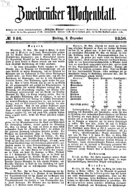 Zweibrücker Wochenblatt Freitag 5. Dezember 1856