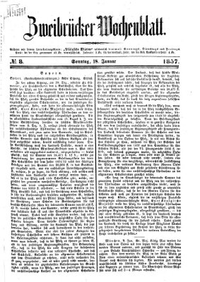 Zweibrücker Wochenblatt Sonntag 18. Januar 1857