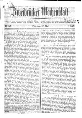 Zweibrücker Wochenblatt Dienstag 12. Mai 1857