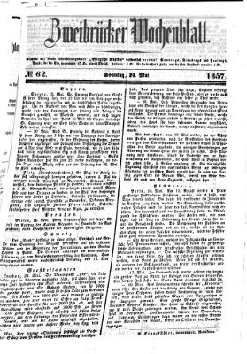 Zweibrücker Wochenblatt Sonntag 24. Mai 1857