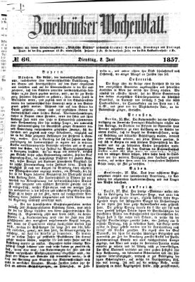 Zweibrücker Wochenblatt Dienstag 2. Juni 1857