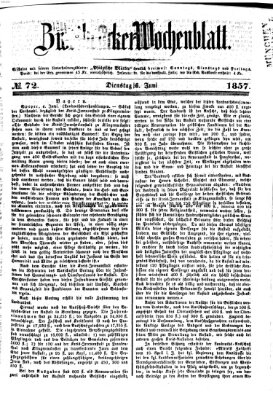 Zweibrücker Wochenblatt Dienstag 16. Juni 1857