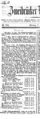 Zweibrücker Wochenblatt Freitag 7. August 1857