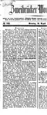 Zweibrücker Wochenblatt Sonntag 16. August 1857