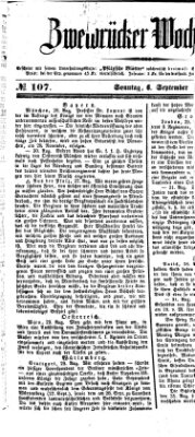 Zweibrücker Wochenblatt Sonntag 6. September 1857