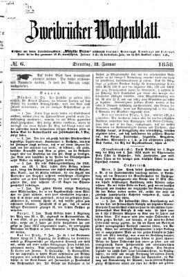 Zweibrücker Wochenblatt Dienstag 12. Januar 1858