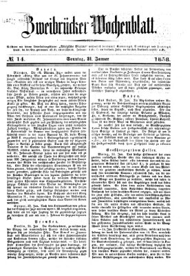 Zweibrücker Wochenblatt Sonntag 31. Januar 1858