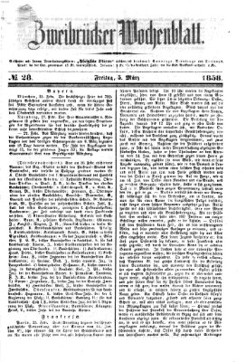 Zweibrücker Wochenblatt Freitag 5. März 1858