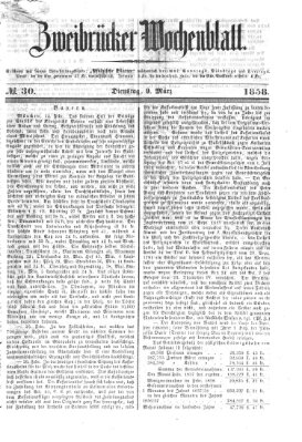 Zweibrücker Wochenblatt Dienstag 9. März 1858