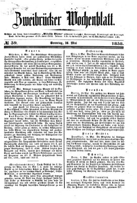 Zweibrücker Wochenblatt Sonntag 16. Mai 1858