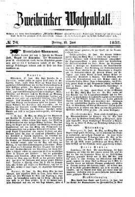 Zweibrücker Wochenblatt Freitag 25. Juni 1858