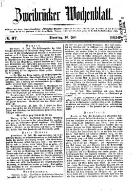 Zweibrücker Wochenblatt Dienstag 20. Juli 1858