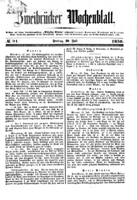 Zweibrücker Wochenblatt Freitag 30. Juli 1858