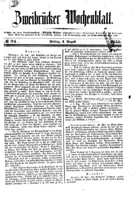 Zweibrücker Wochenblatt Freitag 6. August 1858