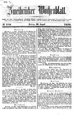 Zweibrücker Wochenblatt Freitag 20. August 1858