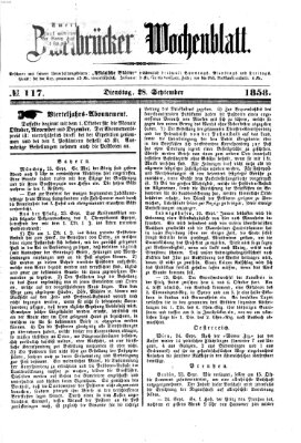 Zweibrücker Wochenblatt Dienstag 28. September 1858