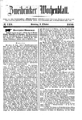 Zweibrücker Wochenblatt Sonntag 3. Oktober 1858