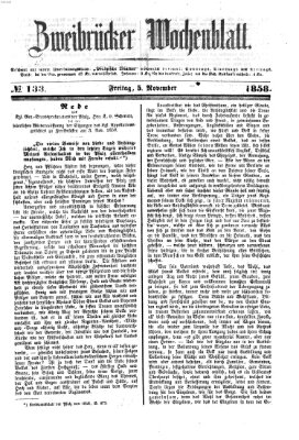 Zweibrücker Wochenblatt Freitag 5. November 1858