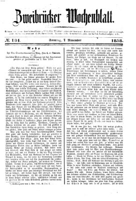 Zweibrücker Wochenblatt Sonntag 7. November 1858