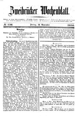 Zweibrücker Wochenblatt Freitag 12. November 1858