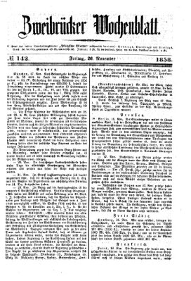 Zweibrücker Wochenblatt Freitag 26. November 1858