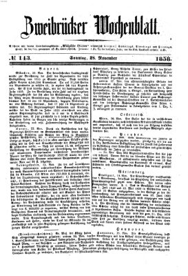 Zweibrücker Wochenblatt Sonntag 28. November 1858