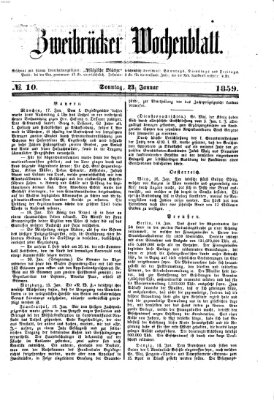 Zweibrücker Wochenblatt Sonntag 23. Januar 1859