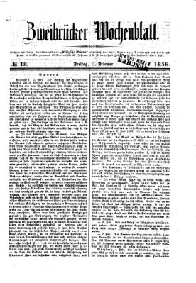 Zweibrücker Wochenblatt Freitag 11. Februar 1859