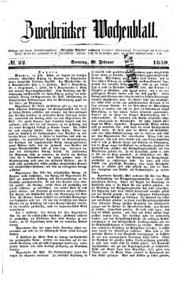 Zweibrücker Wochenblatt Sonntag 20. Februar 1859