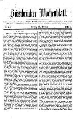 Zweibrücker Wochenblatt Freitag 25. Februar 1859