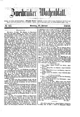 Zweibrücker Wochenblatt Sonntag 27. Februar 1859