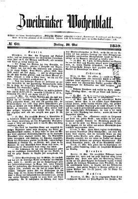 Zweibrücker Wochenblatt Freitag 20. Mai 1859